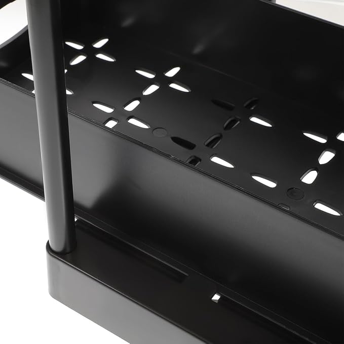 Hemobllo Juego de Canasta Deslizante Organizadora Bajo Fregadero para Baño con Ganchos, Soporte Multiuso para Cocina y Baño miniatura 4