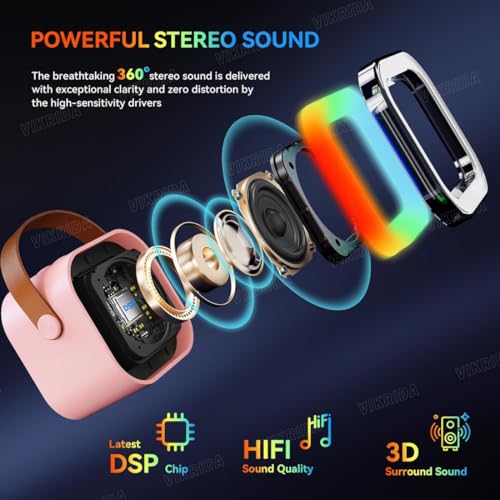 Image of VikriDA Mini Karaoke Machine for Kids & Adults,Portable Bluetooth Speaker with 1 Wireless Karaoke Microphone,Music Toys Christmas Birthday Gifts for Girls & Boys 4,5,6,7,8,9,10,11,12 Year Old.