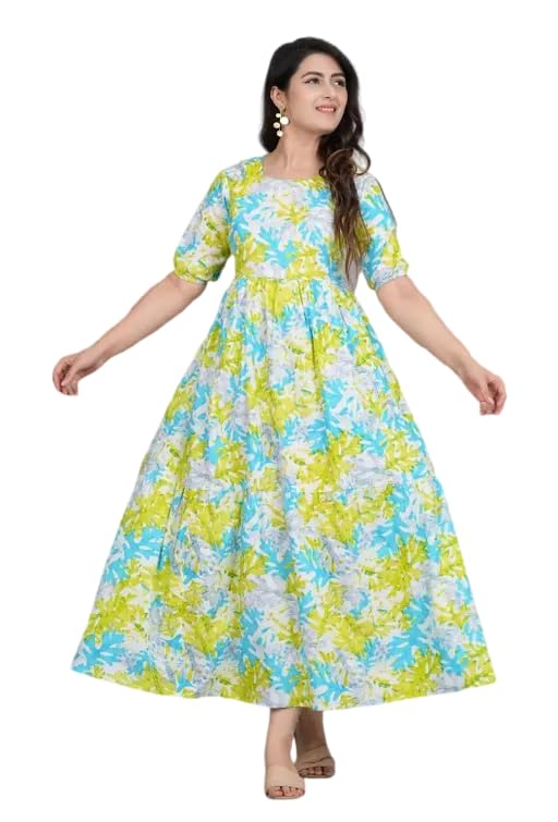 Vishal' Women's Allover Printed Maternity Hidden Zipper for Nursing and Feeding Calf Length Kurti-image-41