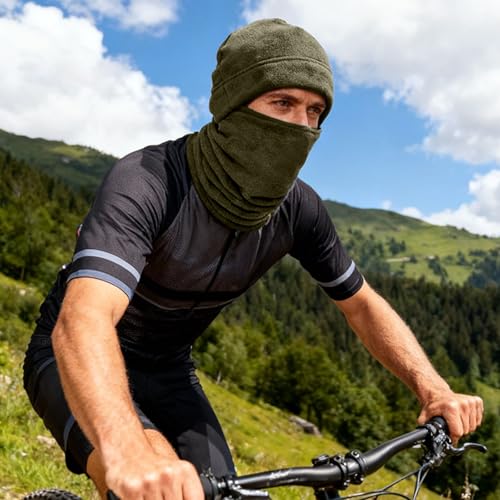 Windproof Face Cover Neck Gaiter Winter Fleece Balaclava Ski Mask for Men (Grey) - image 5