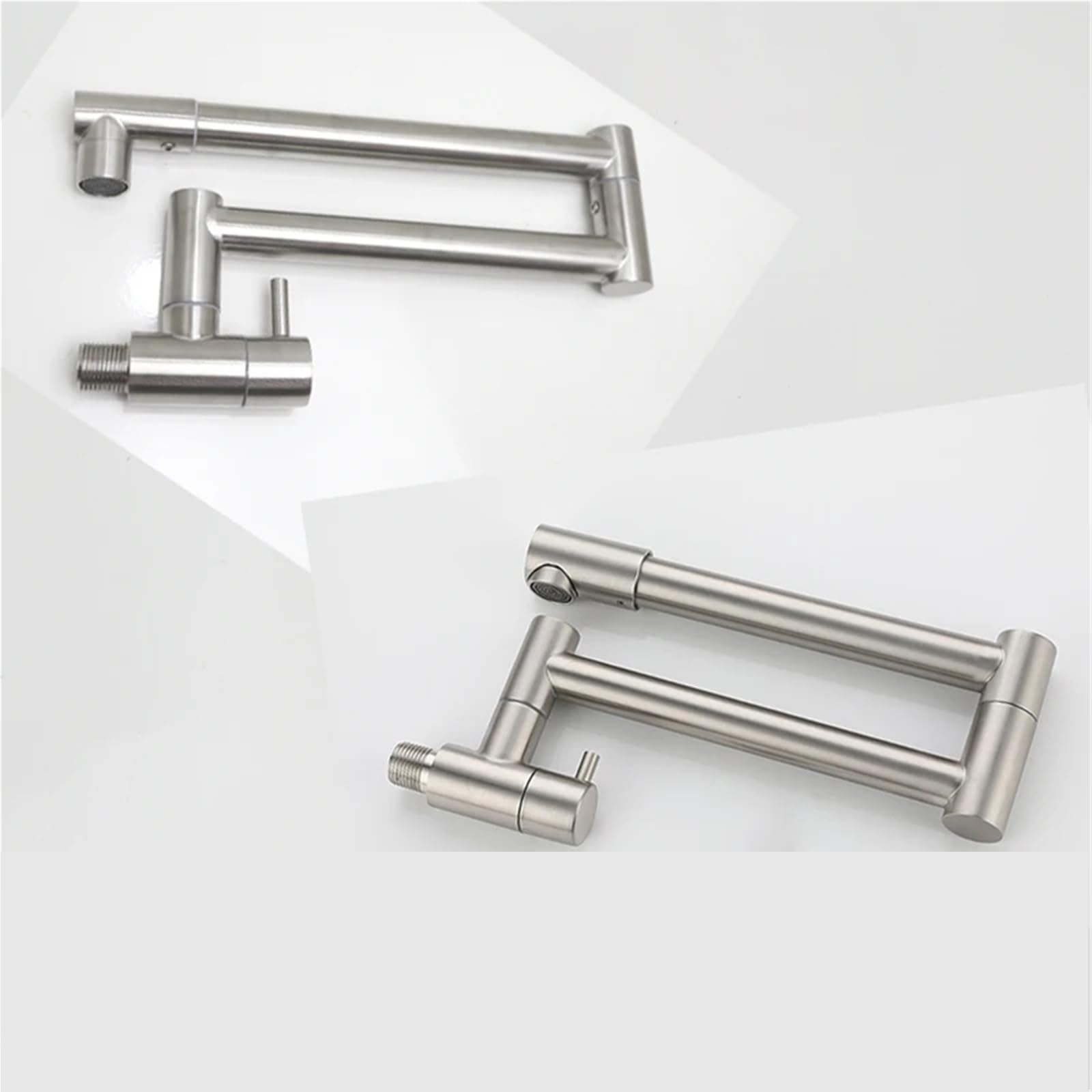 Grifo de cocina plegable acero inoxidable 304, giratorio universal, for empotrar en la pared, con un solo mango Para Uso en la Cocina(Gold)