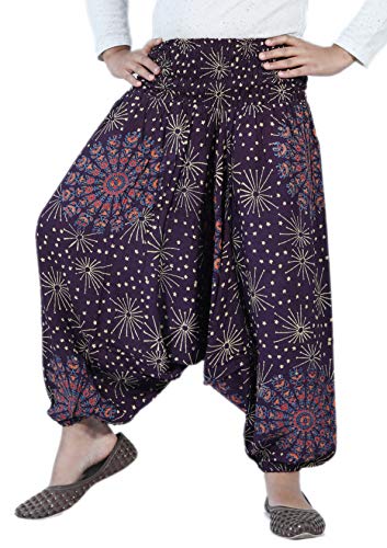 SARJANA Kids Rayon Mandala Harem Pants Children Girls Boys Boho Hippie Toddler Beach Unisex Comfy Trouser