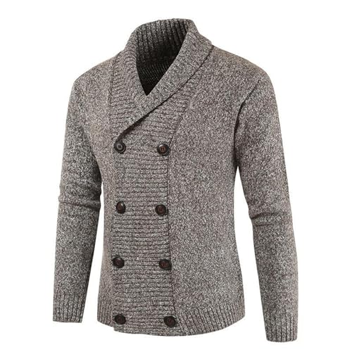 Men's Lapel Double-Breasted Knitted Cardigan Blazer, Men's Shawl Collar Cardigan Sweater, Double Breasted Blazer Men2