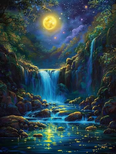Diamond painting paysage cascade 5D pour sublimer la décoration murale du salon