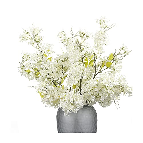 Lilas artificiel, fleurs de lilas artificielles, utilisées dans les bouquets de mariage, arrangements de fleurs artificielles, décorations de maison et de bureau (blanc girofle)