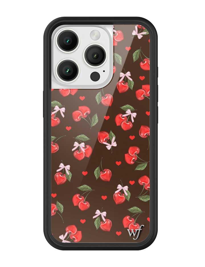 Image of Wildflower Cases - iPhone 16 Pro Compatible - Chocolate Cherries | Impact-Certified 6.5 ft Drop Protection Case, Raised Protective Bumper, Cute Aesthetic Design, Women-Owned Small Business
