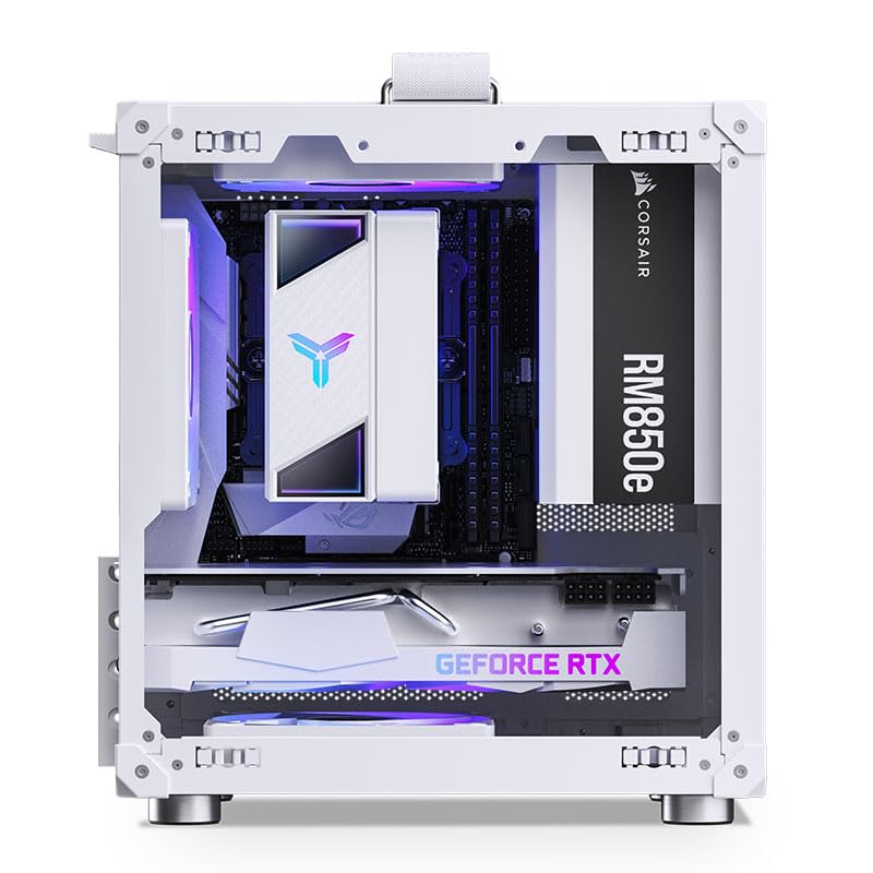 Jonsbo C6-ITX Case PC Mini-Tower Bianco – compatto, Mini-ITX, GPU fino a 255 mm, dissipatore CPU fino a 75 mm, fino a 3 ventole, USB-C I/O frontale