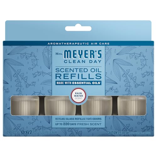 MRS. MEYERS CLEAN DAY Scented Oil Refills Rain Water contains 4 .67 fl oz refills