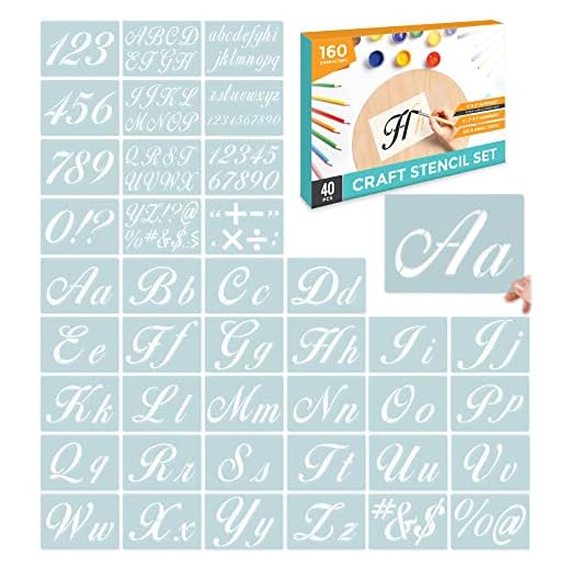Large Letter Stencils for Painting on Wood 4 Inch - Reusable Alphabet Stencils for Painting, Large Letter Stencil, Calligraphy Stencil Letters, Large Stencils Letters and Numbers, Cursive Stencils