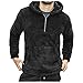 Bekleidung Sweat à capuche en peluche - Veste polaire - Décontractée - Mode - Pour l'extérieur - Fermeture éclair - Coupe-vent - Chaud - Veste demi-saison - Avec poches, Noir , XXL