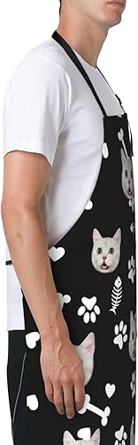 Miniatura 76 de Delantal unisex con babero ajustable personalizado para hombres y mujeres, delantales de cocina personalizados para fotos, 33 x 28 pulgadas Delantal