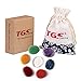 TGS Gems 7 Piece Chakra Stone Palm Stone healing crystals Reiki with One Pouch