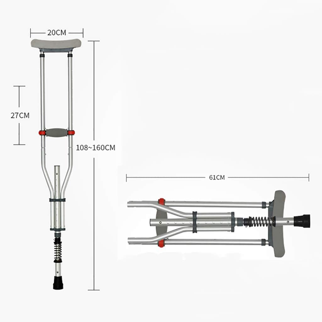 Crutches for Adults Underarm Handicapped Crutches/Canes for Persons with Disabilities Can Be Flexibly Folded in an Adjustable Range of 98-164 Cm Great for Travel or Work