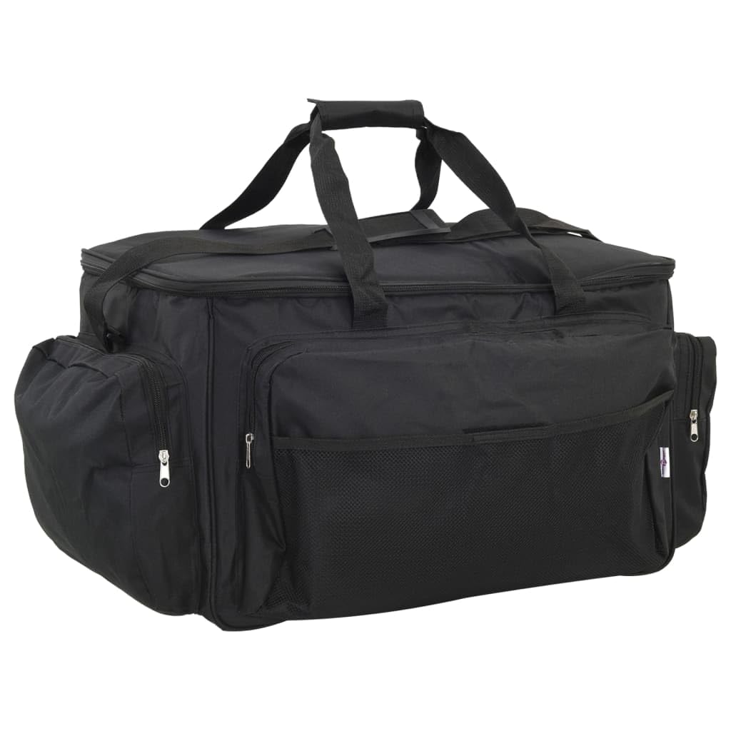 Wodoszczelna torba wędkarska z tkaniny Oxford 600D, czarna, z izolującą ścianką działową, 84 x 35 x 35 cm, regulowany pasek do noszenia, organizer na akcesoria wędkarskie, plecak, outdoor
