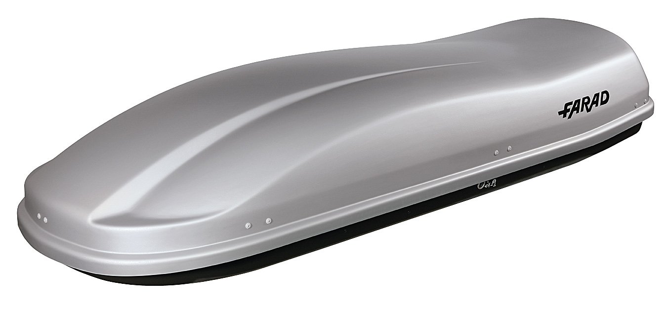 Farad Coffre de Toit Marlin 530L Gris - Double Ouverture Latérale, Homologation TÜV-GS, Garantie 5 Ans - Serrures centralisées sur 3 Points avec clés de sécurité - Résistant aux Rayons UV