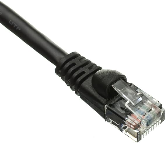 CableWholesale Cat6 Ethernet Cable, 24AWG, RJ45 Gold Plate Connector, 4 Pair Stranded Copper, Snagless Boot Unshielded Twisted Pair (UTP) Internet Network Patch Cable, 1 Foot, Black
