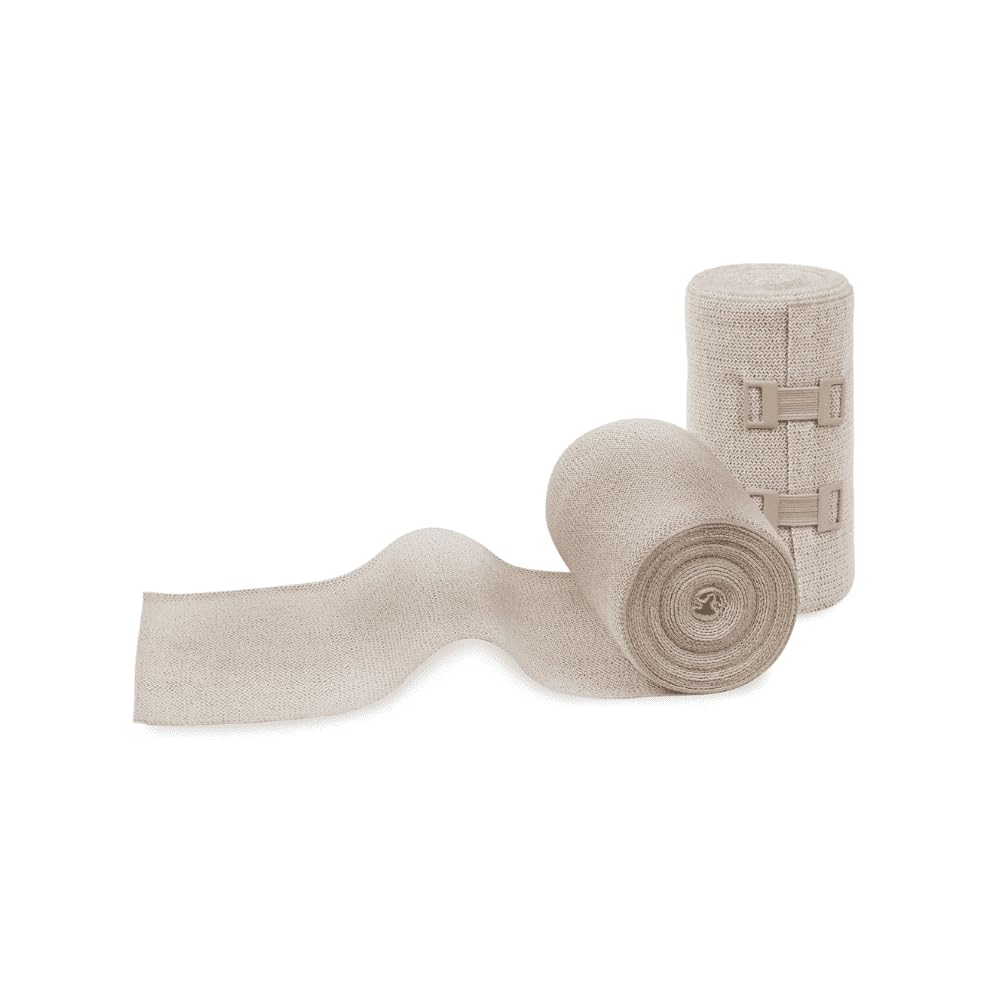 Meditrade 1738 Abe-Extra - Compresa de compresión elástica de algodón para un apoyo especialmente fuerte, 5 m de largo x 12 cm de ancho, color piel (10 unidades)