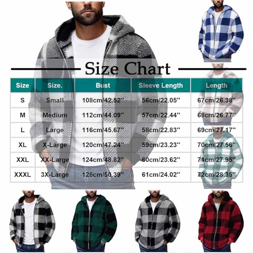 Men's Zip Up Hoodies Jackets Classic Sweatshirts,Mens Warm Fleece Crewneck Long Sleeve Sweater Winter Clothing 20252