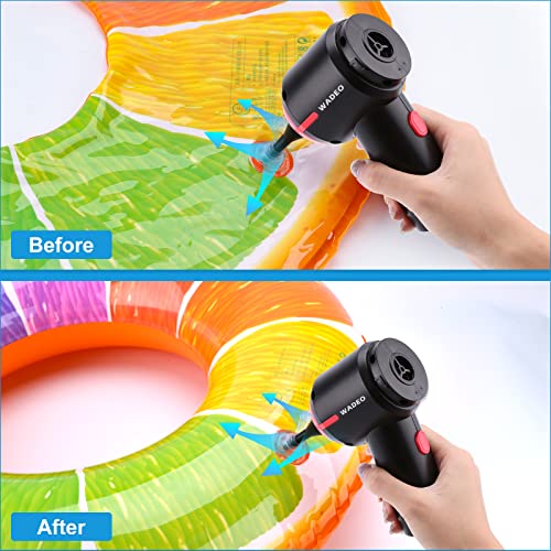 WADEO Aspirateur à main, Mini Aspirateur Voiture Sans Fil, 3 EN 1 Aspirateur eau et Poussière avec 3 Buses, Pompe à Air électrique, pour Voiture Maison Camping-car Animaux Domestiques (Noir) - Image 3