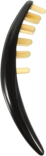 Guasha - Herramienta de masaje de raspado, peine de cuerno de buey, terapia de punto de activación, peine de dientes anchos para palo de masaje de