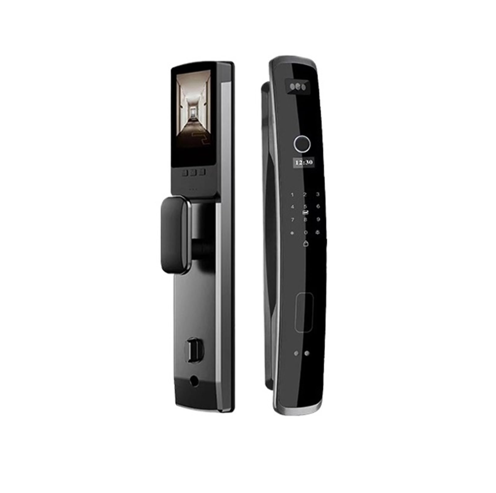 Smart Door Lock, 3D Biometric Security Face Camera Smart Door Lock Digital Password Electronic Key IC Card APP Unlock Fingerprint Locks(D6S-GREY-6068S)