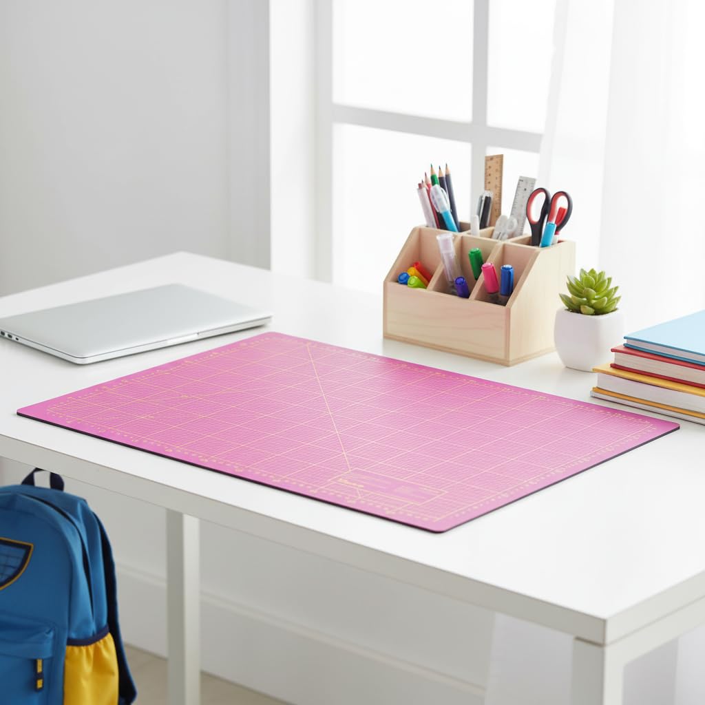 Victor tapis de découpe A1 violet rose 60 x 90 cm 3 plis auto-cicatrisant – support de découpe professionnel pour bricolage et couture, sous-main de bureau