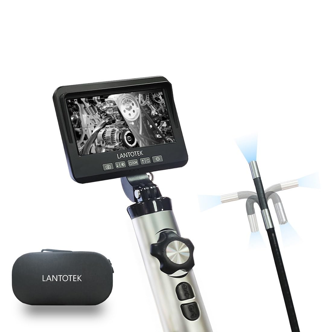 two-way articulation borescope camera,0.25in /6.3mm endoscope camera with light,for mechanical inspection, 3.3ft,ip67 waterproof