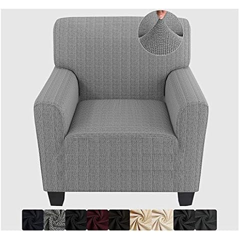 ZNSAYOTX Chair Slipcovers with Arms for Living Room High Stretchy Spandex Pet Friendly Armchair Furniture Protection Covers (Black and White, Chair) Cover