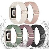 Maledan Adjustable Band Compatible for Fitbit Charge 6/5 Bands Women, Waterproof Woven Elastic Strap Strecthy...