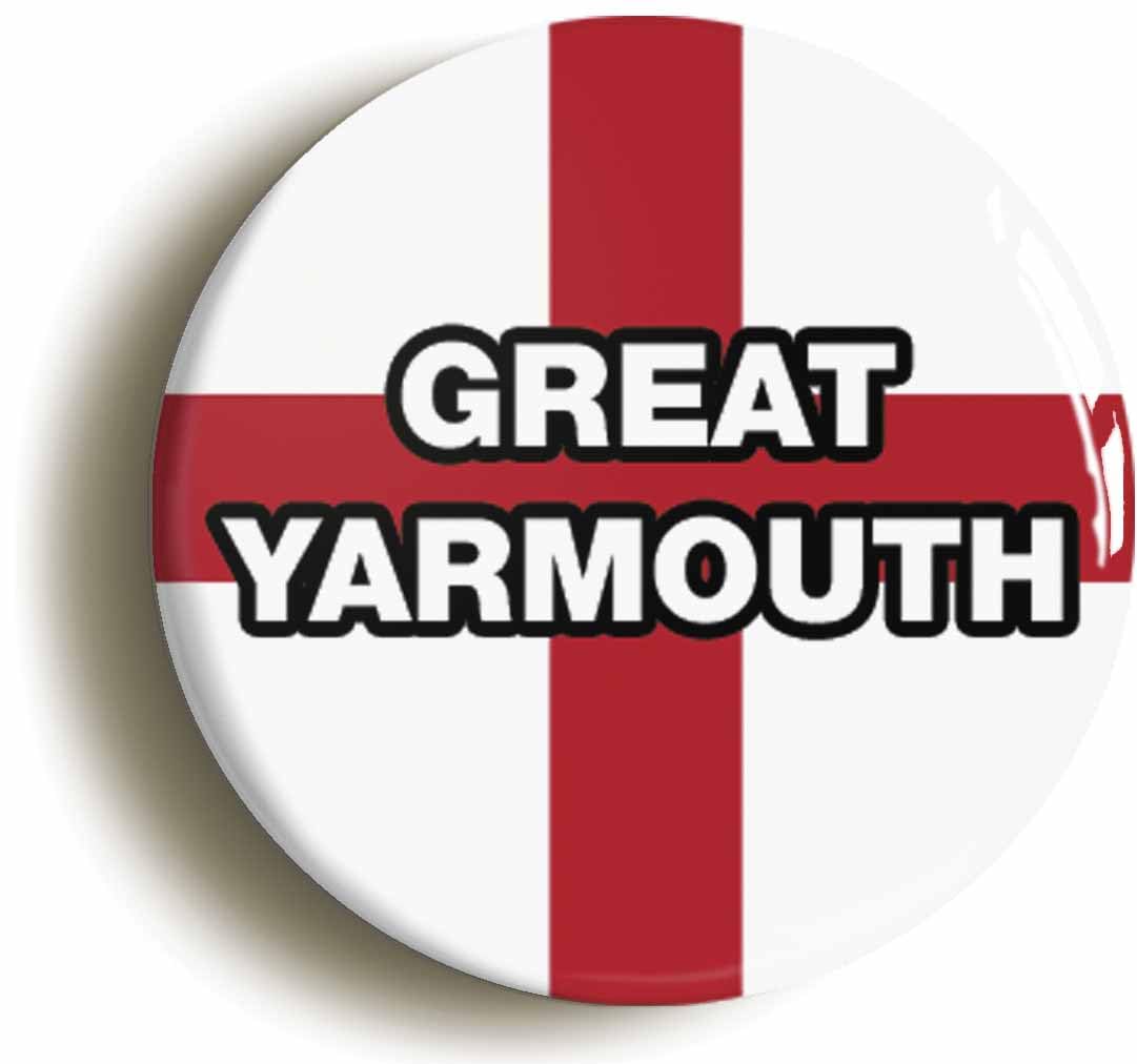 Great Yarmouth England Flag Fridge Magnet (Circular 2inch / 50mm Diameter)