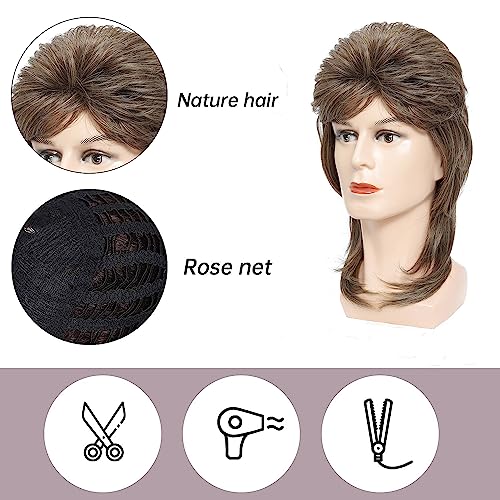 Lotfon Mullet Wigs for Men Party Accessory Cosplay Wig (Blonde) - Thumbnail 5