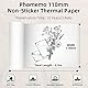 Phomemo 110mm nicht klebendes weißes Thermopapier für M04S/M04AS/M832/M833/M834 Drucker, 110mm x 6.5m, 10 Jahre Konservierung,Schwarz auf Weiß, für Aufkleber,Tagebuch,Texte, Studiennotizen, 3 Rollen