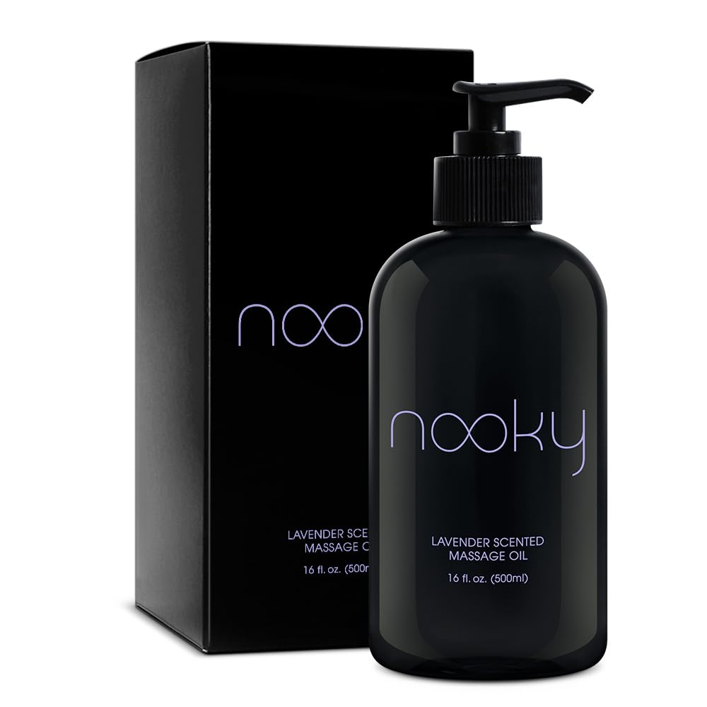 Nooky Massage Oil with Sweet Almond Oil, for Massaging 16 Ounce (Lavender)