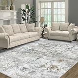 Capslpad Braun Abstraktes Teppich Wohnzimmer 160x230cm rutschfest Kurzflor Kunstwolle Schlafzimmer Teppich Waschbar Minimalistisch Bettvorleger Teppiche für Wohnzimmer Schlafzimmer Büro Bereich Dekor