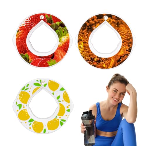Movstriker 3 Pcs Flavour Pods Pack, Creative Fruit Scented Air Water Bottle Pods Flavouring Taste Pods BPA Free | 0 Calories | 0 Sugar Cola Lemon Strawberry for Flavouring Water Bottle