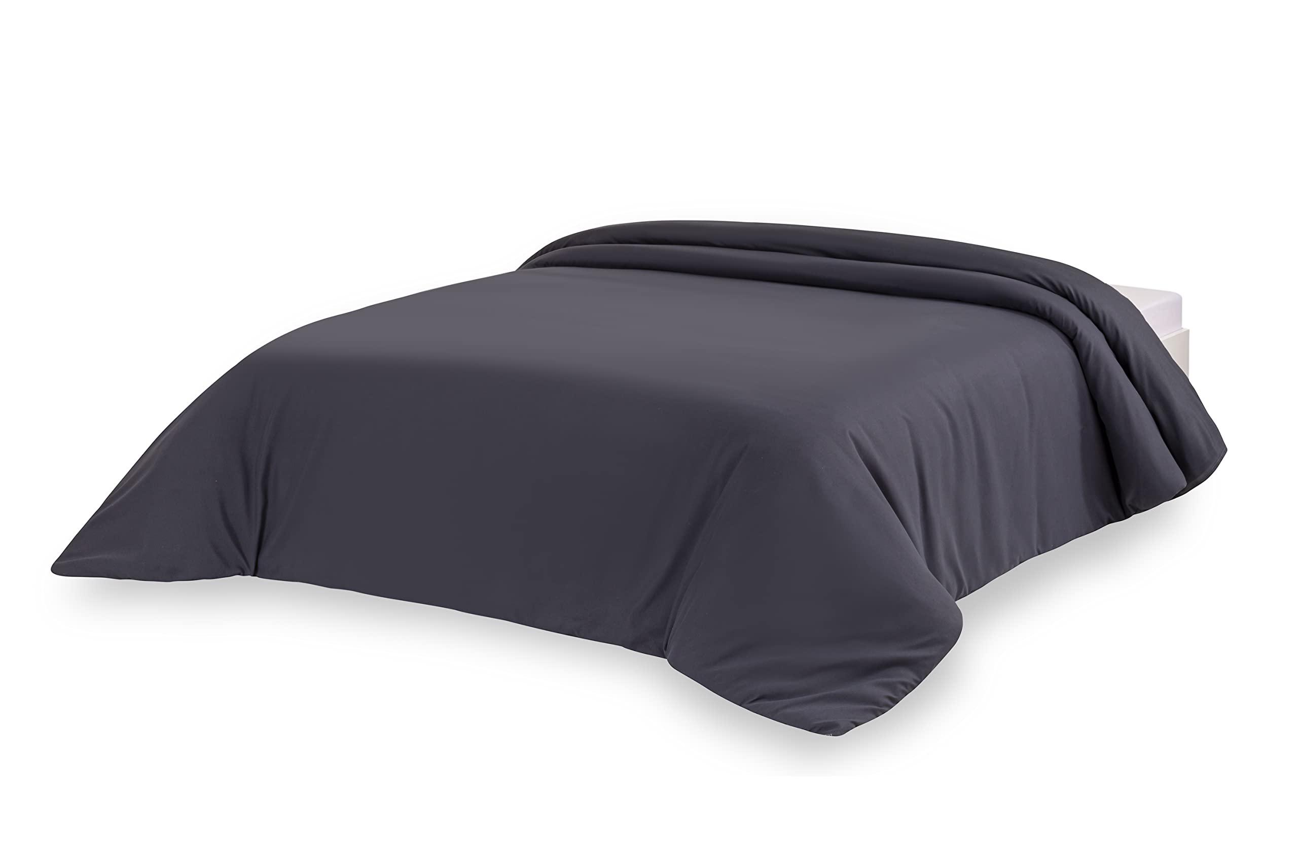 Todocama Microfibre duvet cover for extra soft feel (dark grey, for beds 200-260 x 240 cm), Darkgray, Cama 200 - 260x240cm - Image 2