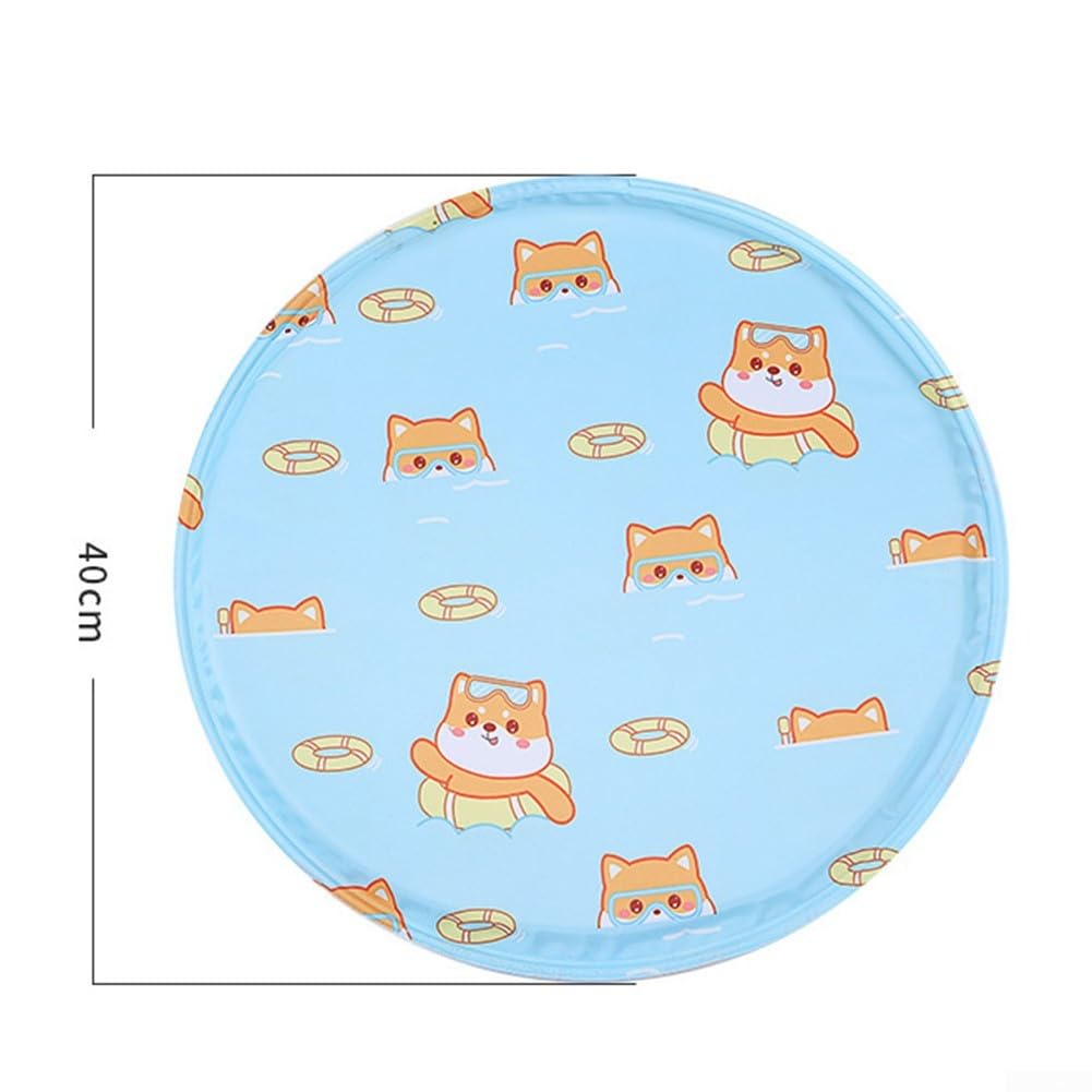 DAZZLEEX Faltbares rundes Kühlgelkissen für Haustiere, bequem für Reisen und Outdoor-Aktivitäten (A 30 cm)