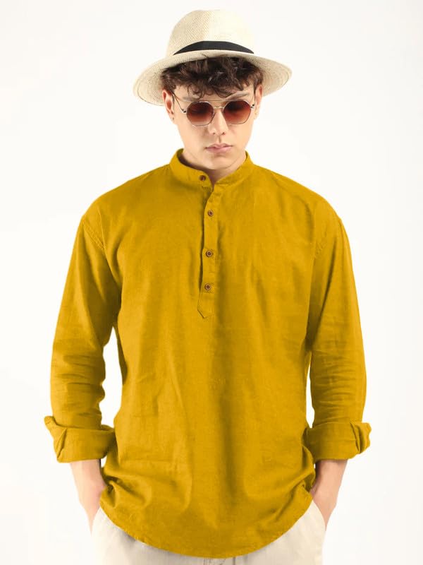 Image of ROYALSCOUT Men's Cotton Blend Full Sleeve Kurta Shirts Pack of 1 Designed for Festive Moments, Cultural Functions, or Casual Gatherings