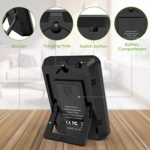 Keekit Indoor Outdoor Thermometer, Temperature Humidity Monitor With Wireless Sensor, Digital Hygrometer Gauge With Lcd Screen, ℃/℉ Switch For Home, Office, Bedroom, Baby Room, Kitchen #TOP3