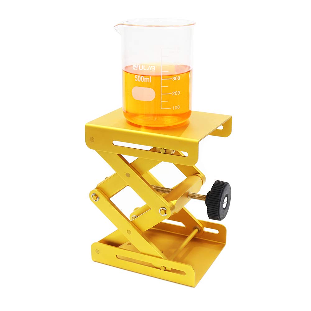 ULAB Laborwagenheber Aluminium Hubtisch Wagenheber Plattform 15.0 cmx12.1 cm Max Höhe bis 27.0 cm Heavy Duty ULJ1004