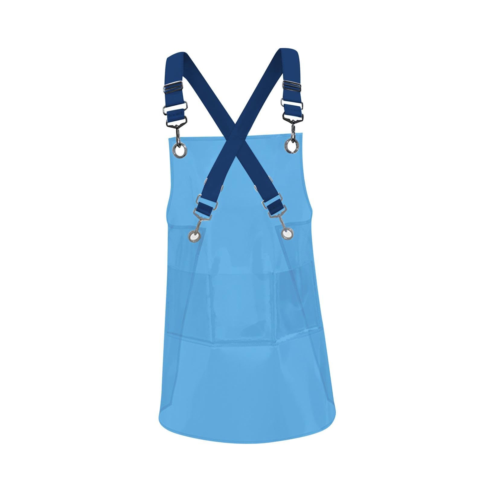 Tablier de jardinage transparent durable Tablier de chef nordique DIY Occasion Tablier en TPU Bleu Longueur 60 cm