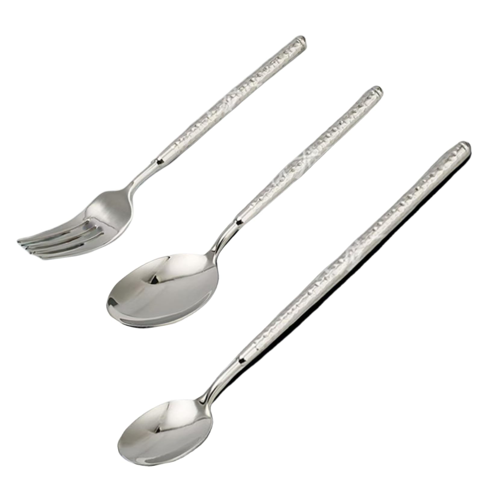 6pcs cutlery set durable stainless steel stone hammer pattern cutlery set mirror polished cutlery durable kitchen cutlery including