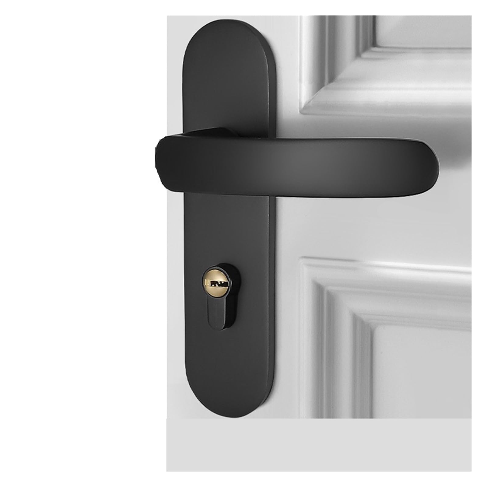 Poignée de porte en bois avec serrure magnétique noire pour espace de travail à la maison