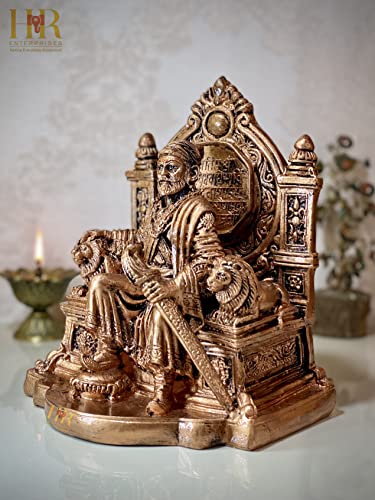 Image of HR Enterprises (Copper 900 SM. Chhatrapati Shivaji Maharaj Statue, Shivaji maharaj Murti for Home Decor, Office Decor, Gifting, Statue for Living Room, showpieces in Home.