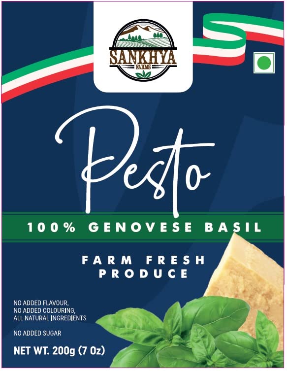 Farm Fresh Premium Genovese Basil Pesto Sauce, for Pizza or Pasta, Low Sodium Pasta Sauce, Pizza Sauce