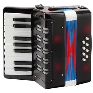 Classic Cantabile Bambino kinderaccordeon, zwart, 8 bassen