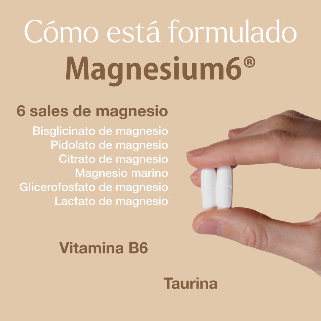 Vitae – Magnesium6 60 comprimidos | 6 Sales de Magnesio con Taurina y Vitamina B6 | Magnesio Complex de Alta Biodisponibilidad | Apoyo Muscular, Fatiga y Contracturas