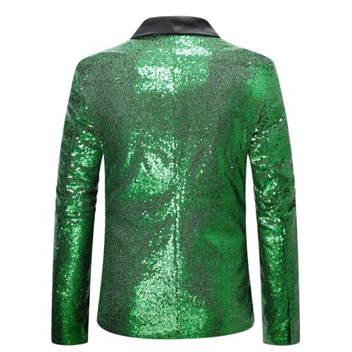 Generic Men's Shiny Sequins Blazer Tuxedo Party Dinner Prom One Button Suit Jacket Shawl Lapel Tuxedo for Wedding, Banquet2