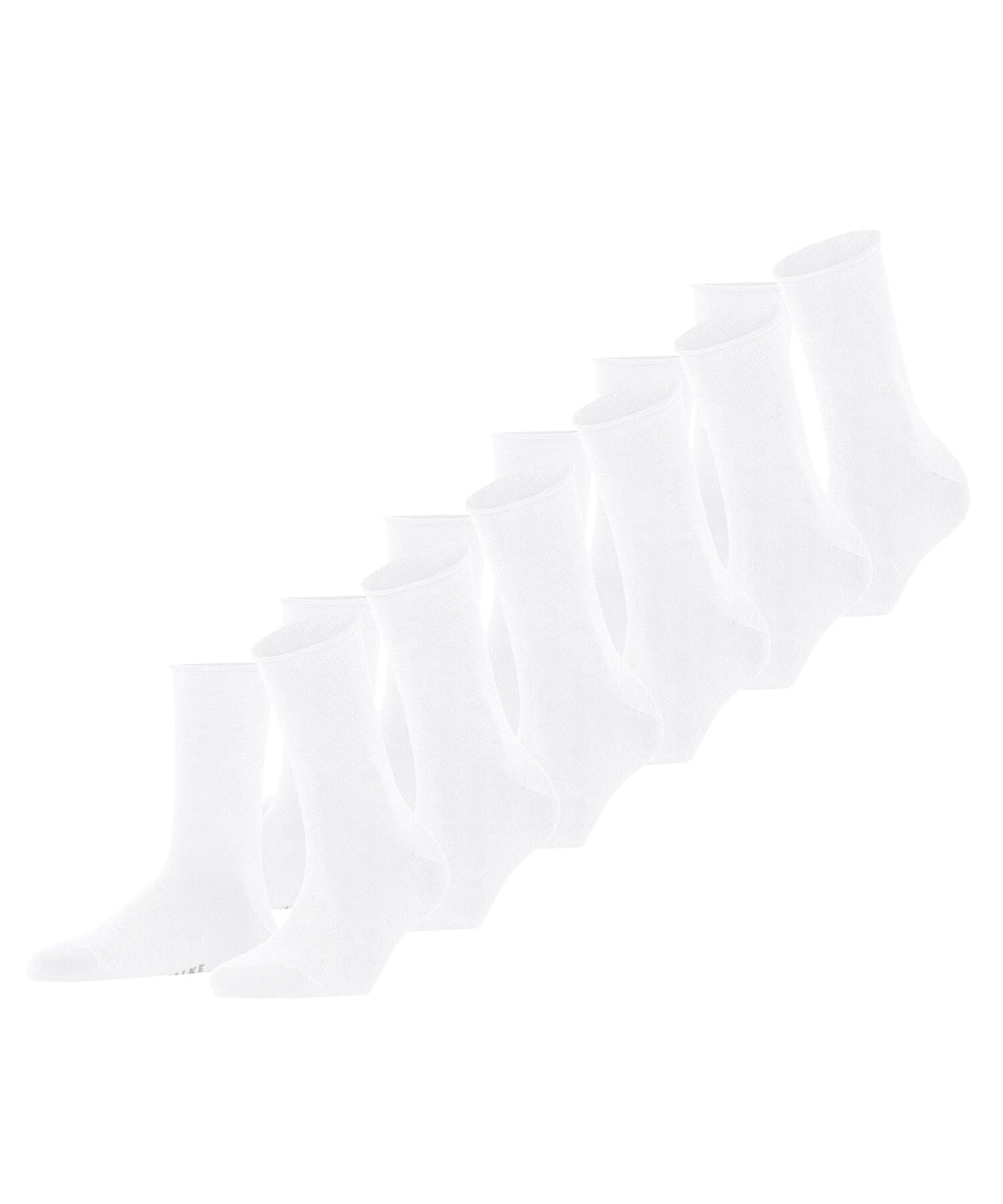 Falke Women's White 2000 Happy 6-Pack W So Cotton Plain 6 Pairs Socks, White (White 2000), 2.5-5
