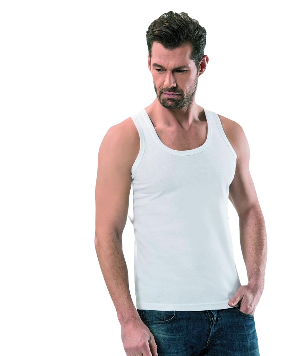 Men's Vests - V Neck Ribbed Undershirts with Ultimate Soft Multiple Pack Short Sleeve Underwear Original 100% Cotton Comfy (M, 3 White - Vest)